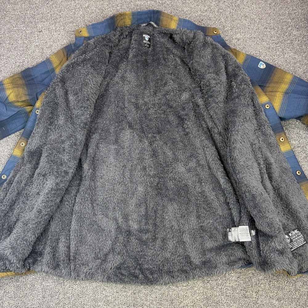 Kuhl Joyrydr Jacket Mens Large Plaid Flannel Sherpa Lined Shacket Button Snap - Picture 7 of 11